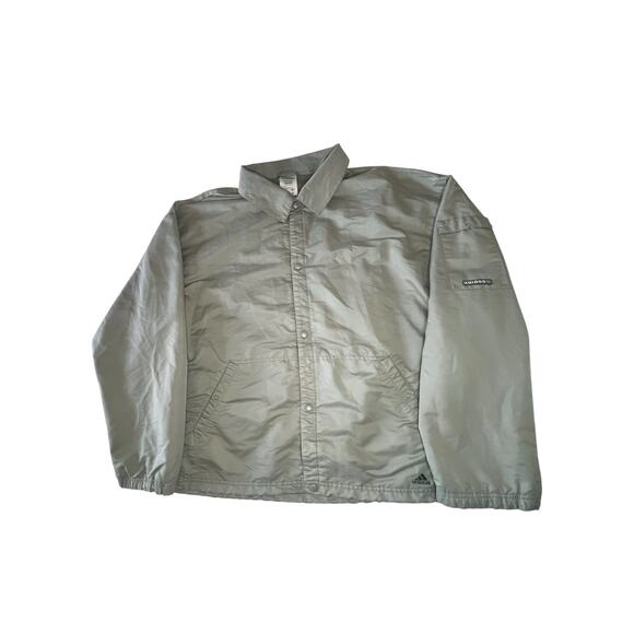 Vintage 2000s Y2K ADIDAS Mens Olive Green Windbreaker Jacket Size XL White Label - Picture 2 of 12